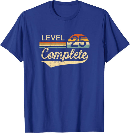 Level 25 Complete Vintage 25th Wedding Anniversary T-Shirt - T-Shirt | Royal