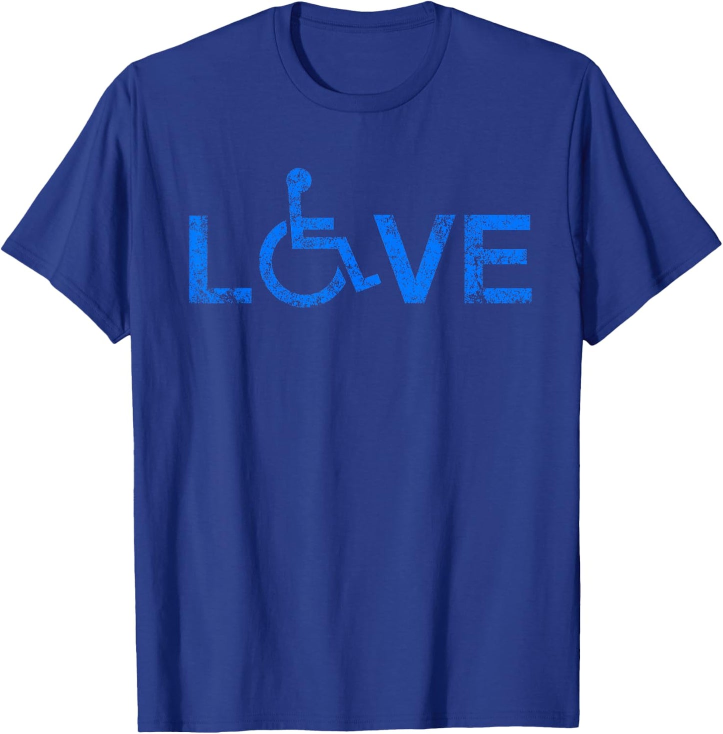 Love Acrostic Handicap Wheelchair Love T-Shirt - T-Shirt | Royal