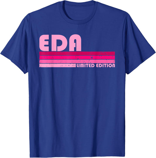 EDA Name Personalized Retro Vintage 80s 90s Birthday T-Shirt - T-Shirt | Royal