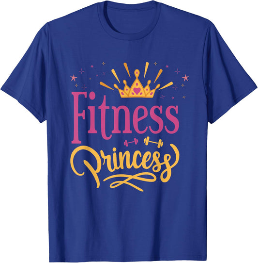 Cute Fitness Princess Girl's With Crown Workout Bodybuilding T-Shirt - T-Shirt | Royal
