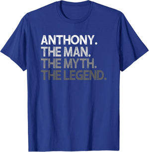 Anthony Gift: The Man Myth Legend T-Shirt - T-Shirt | Royal