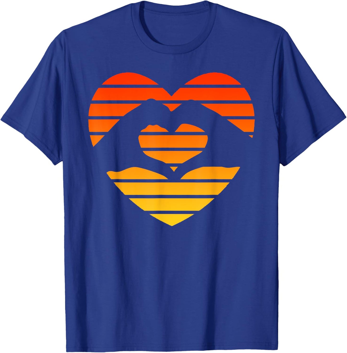 Sunset Sunrise Love Heart Hands Over Sun T-Shirt - T-Shirt | Royal