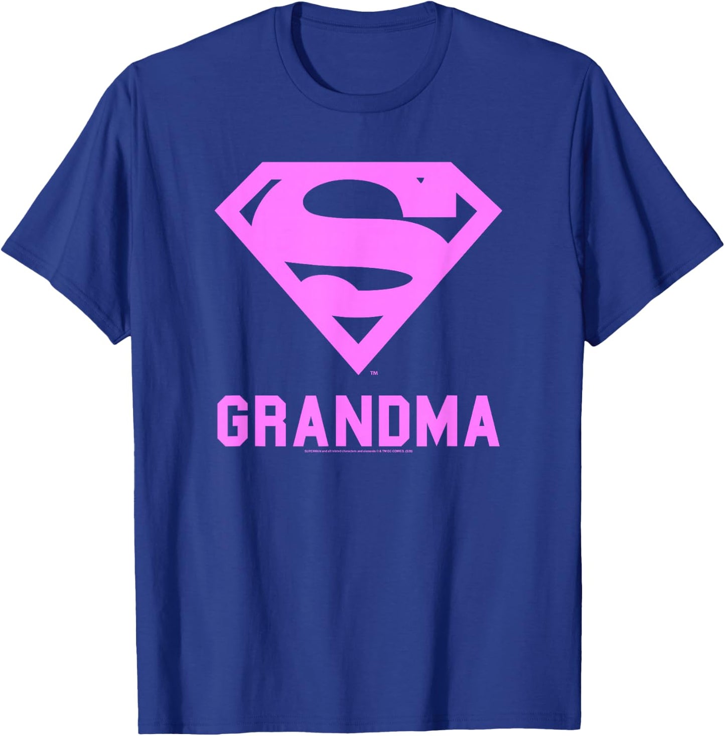 DC Comics Superman Pink Super Grandma Chest Logo T-Shirt - T-Shirt | Royal