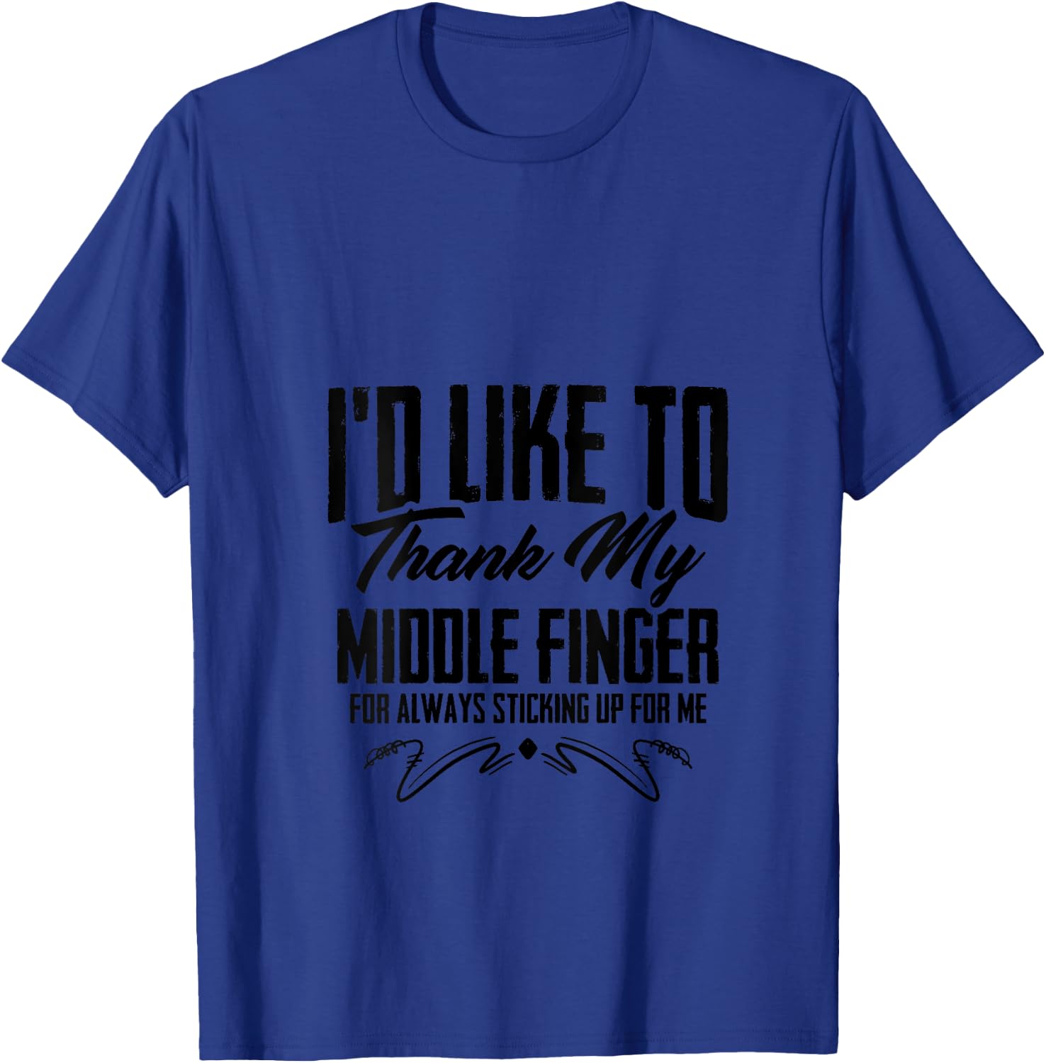 I'd Like To Thank My Middle Finger Funny Sarcastic Gift V-Neck T-Shirt - T-Shirt | Royal