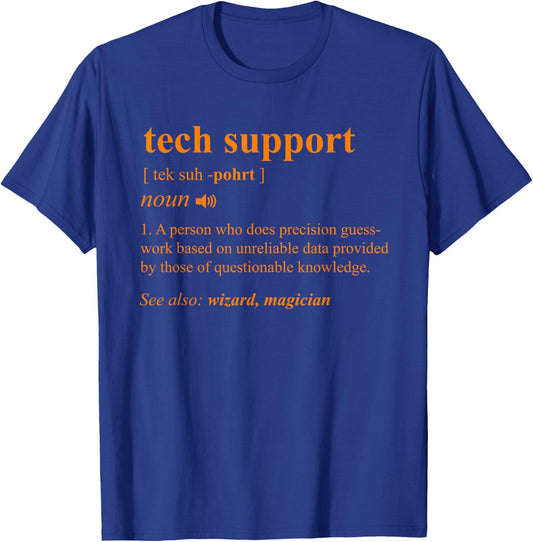 Tech Support Definition Funny Computer Geek Programmer Gift Small T-Shirt - T-Shirt | Royal