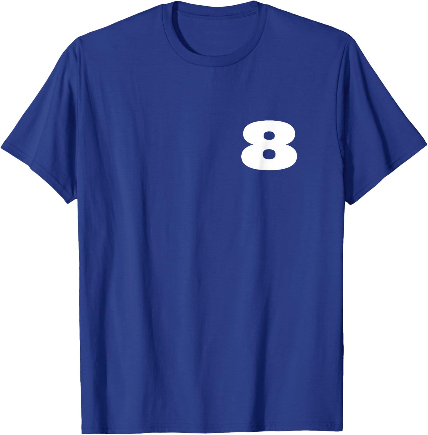 The Number 8 Eight Sports Team FRONT PRINT Matching Birthday T-Shirt - T-Shirt | Royal