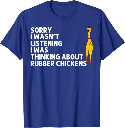 Cute Chicks Squeaking Toy Animal Pun Lover Designs Funny Rubber Chicken Gift Men Women Rubber Chicken Costume T-Shirt - T-Shirt | Royal