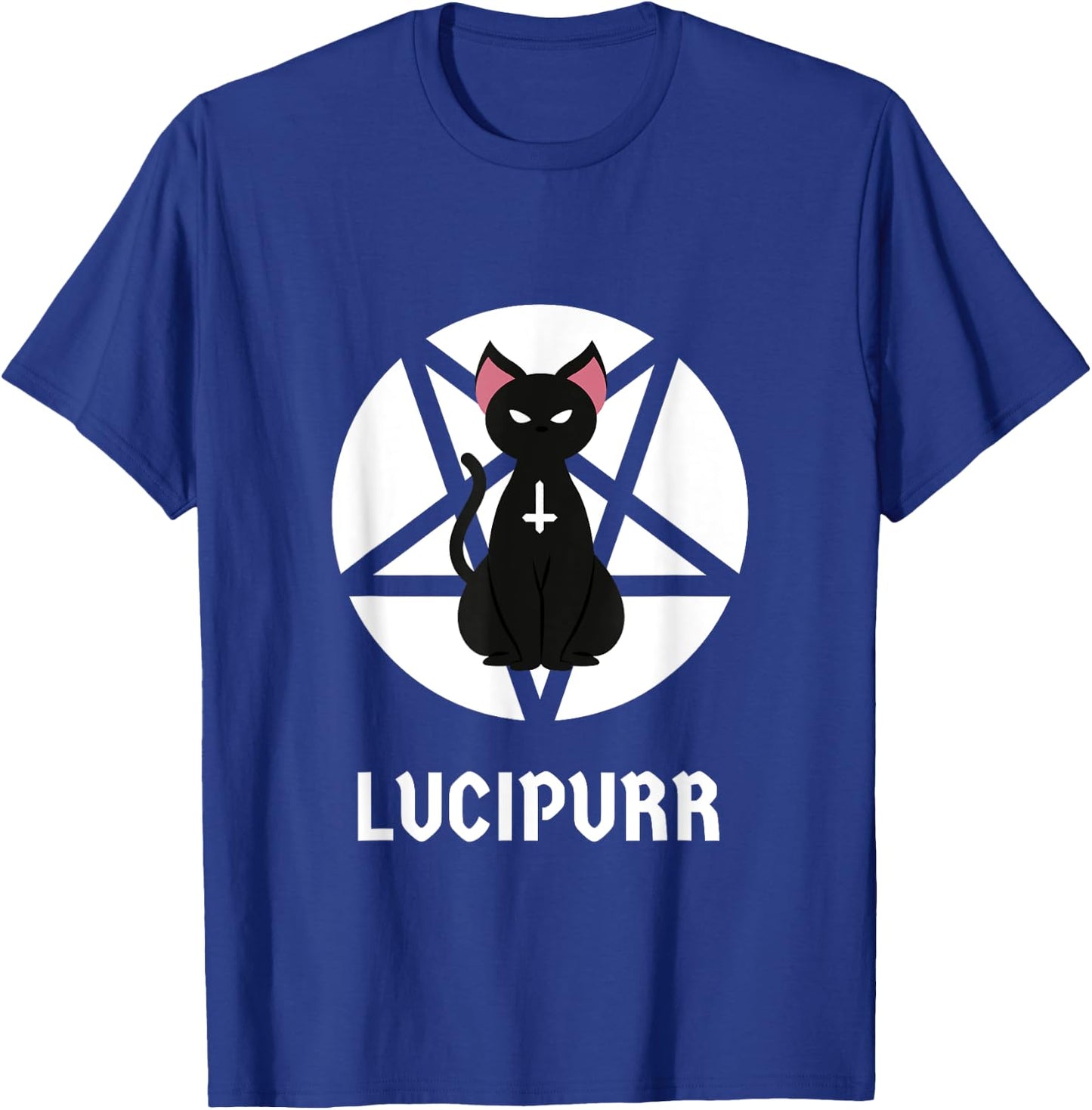 Hail Lucipurr Occult Satanic Cat Antichrist Goth Lucifer 666 Men Women T-Shirt - T-Shirt | Royal