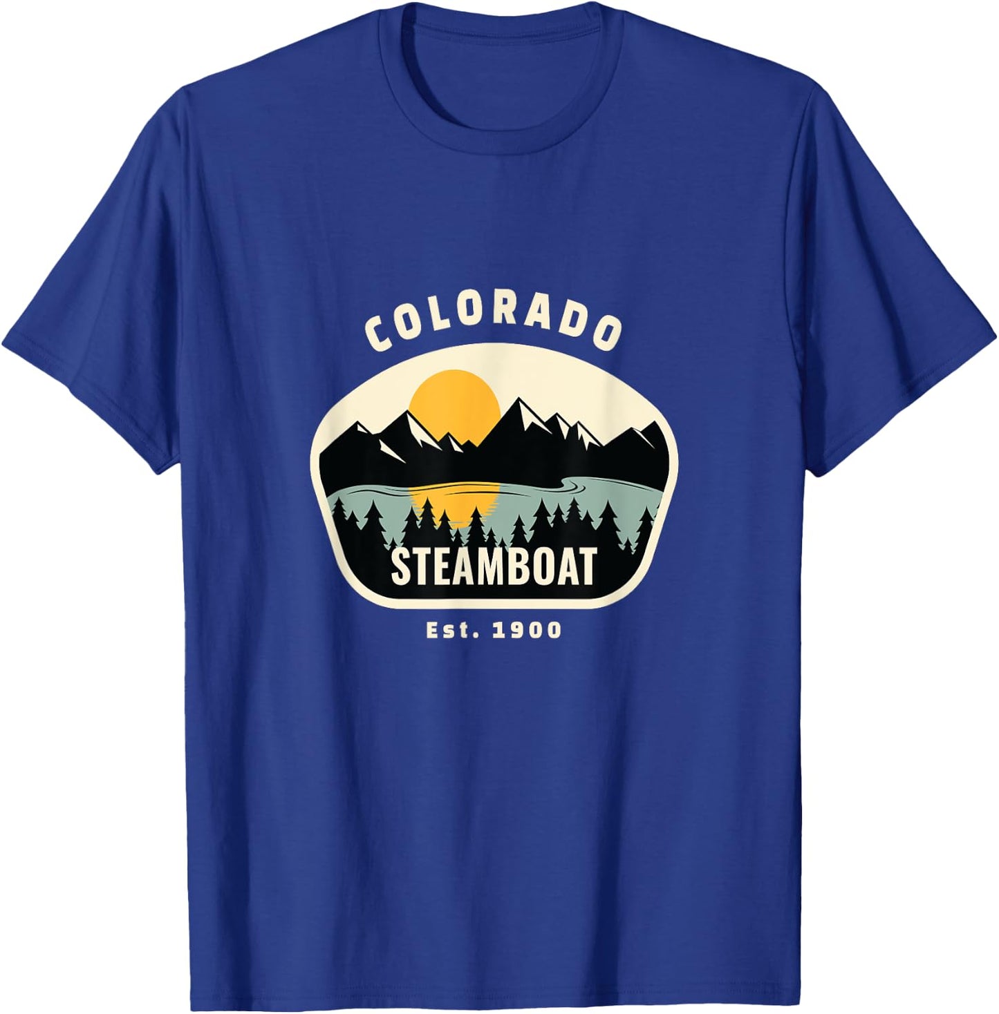 Unique Steamboat Springs Colorado Rocky Mountain Novelty Art T-Shirt - T-Shirt | Royal