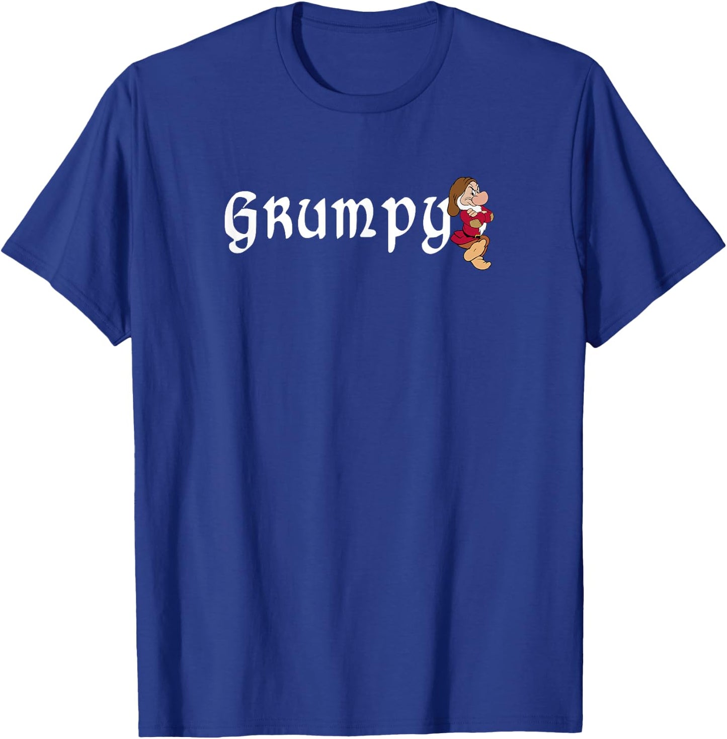 Disney Snow White Grumpy Leaning On Name Banner Small T-Shirt - T-Shirt | Royal