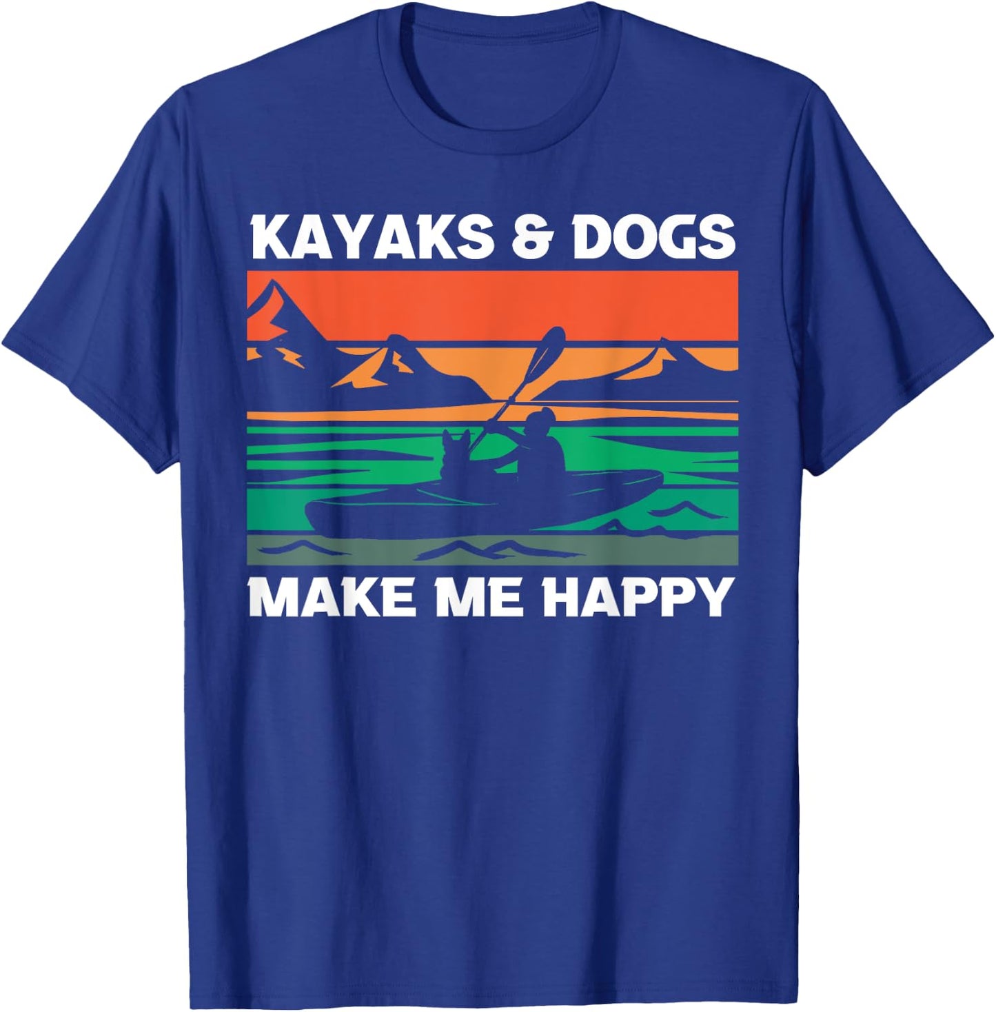 Kayaking Kayaks And Dogs T-Shirt - T-Shirt | Royal