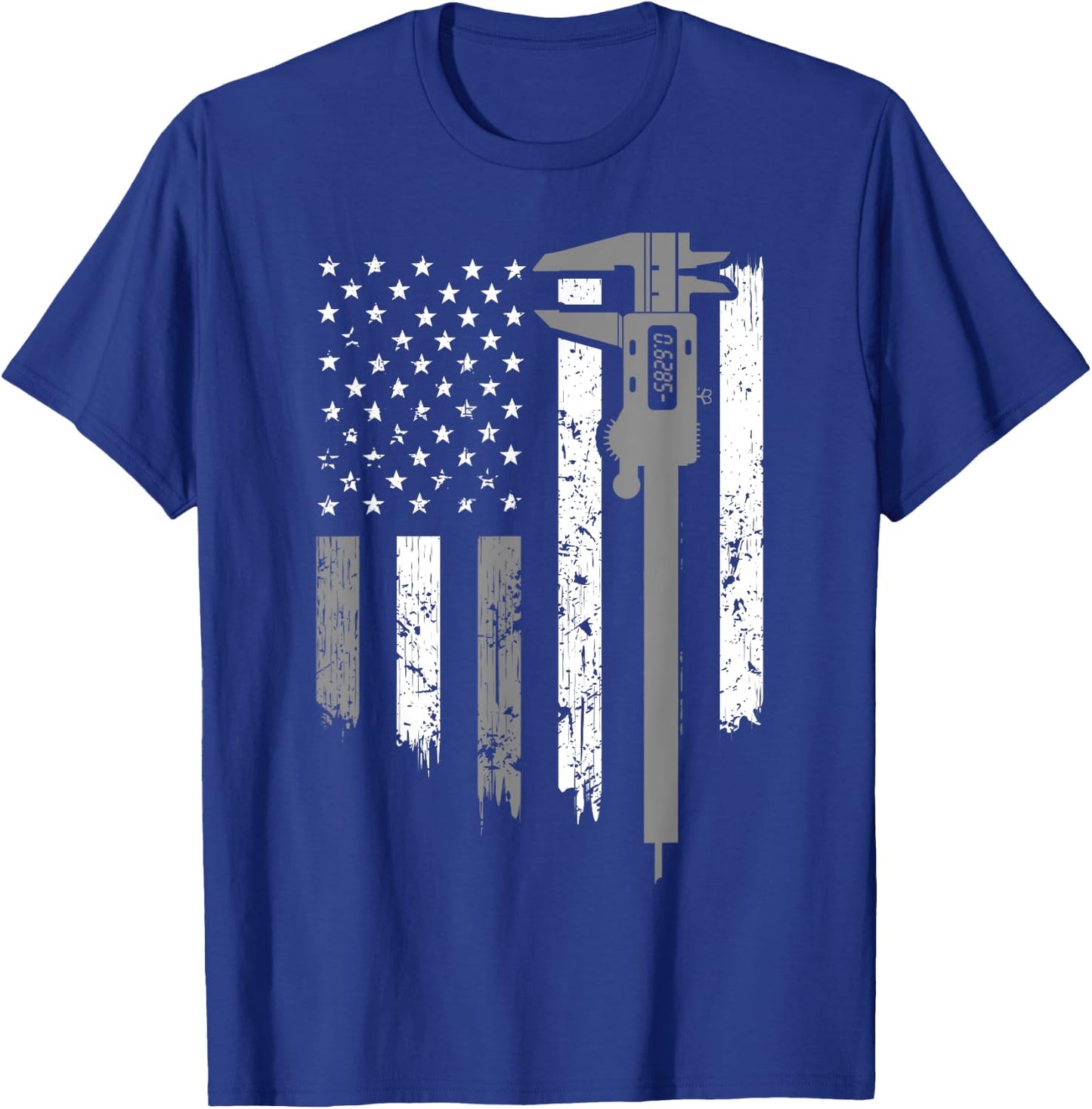 Funny USA Flag CNC Mechanic Tools Machinist Gift Men Women T-Shirt - T-Shirt | Royal