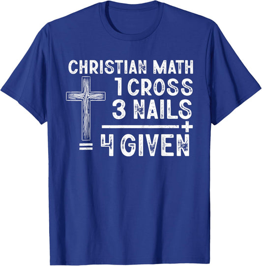 Christian Math Funny Christ Follower Religion Math Lover T-Shirt - T-Shirt | Royal