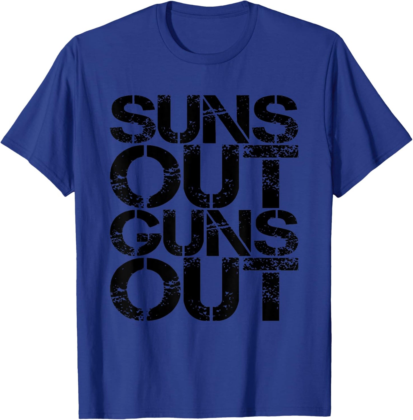 Suns Out Guns Out Workout Funny Gym Muscle Exercise Sunsout T-Shirt - T-Shirt | Royal