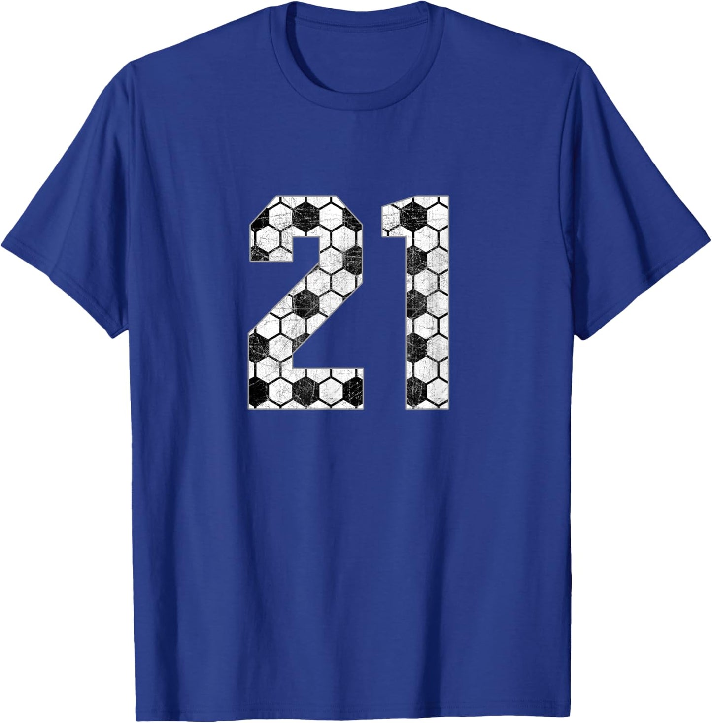 Soccer #21 Love Soccer Mom Favorite Player Jersey Number 21 T-Shirt - T-Shirt | Royal