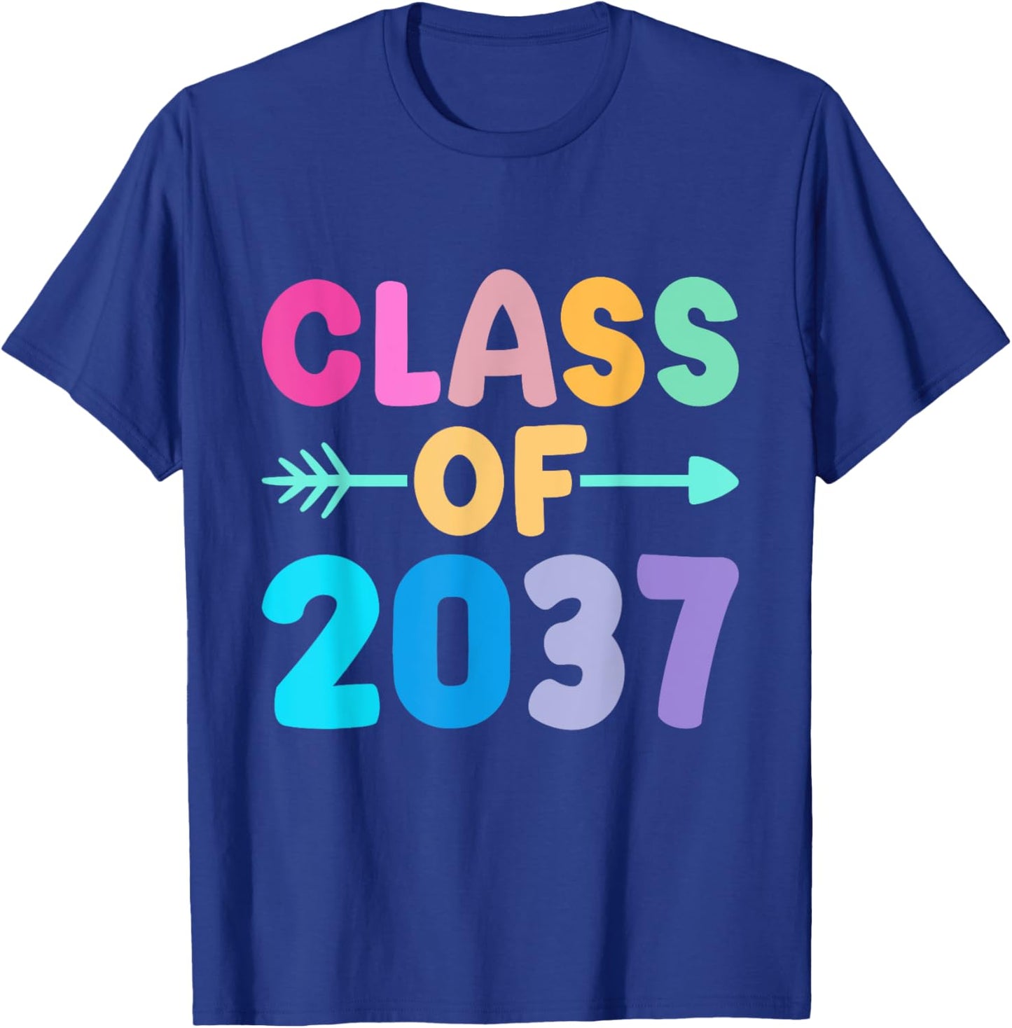 Class of 2037 grow with me kindergarten to graduate T-Shirt - T-Shirt | Royal