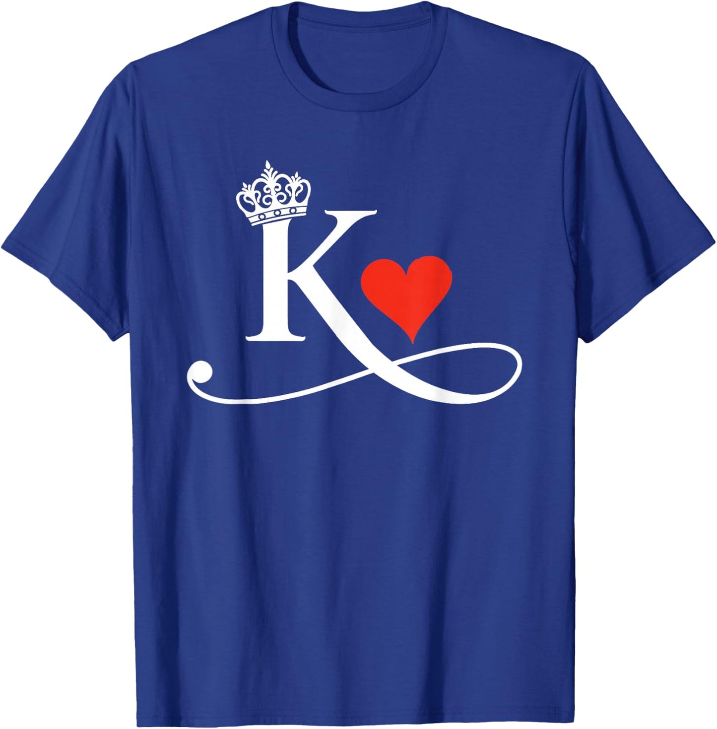 King & Queen of Hearts Matching Couple Saint Valentine's Day T-Shirt - T-Shirt | Royal