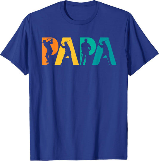 Papa Golf Gift Father, Grandfather- Playing Golf Papa T-Shirt - T-Shirt | Royal