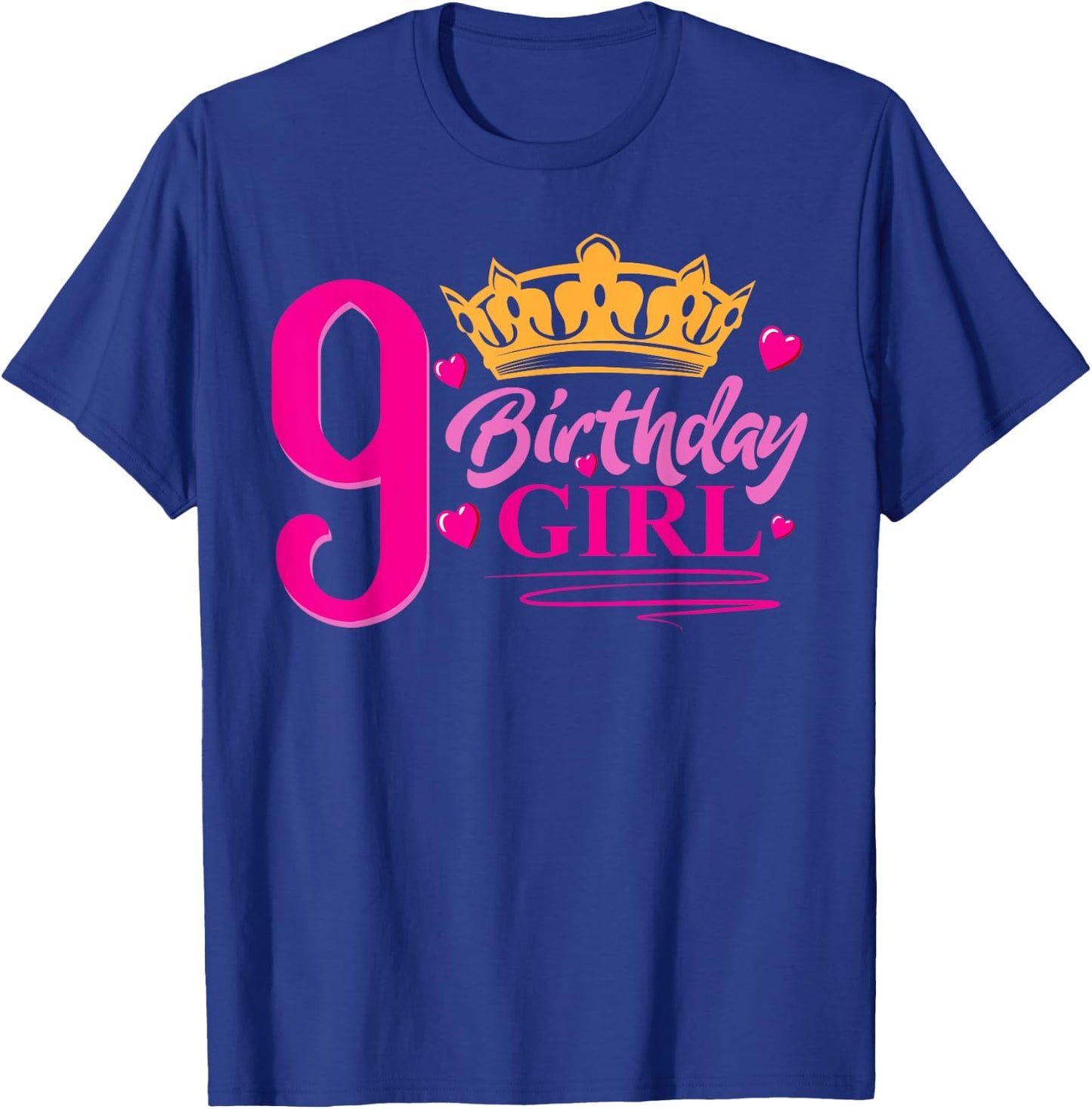 Queen 9th Birthday Girl , Party 9 Years Old Bday T-Shirt - T-Shirt | Royal