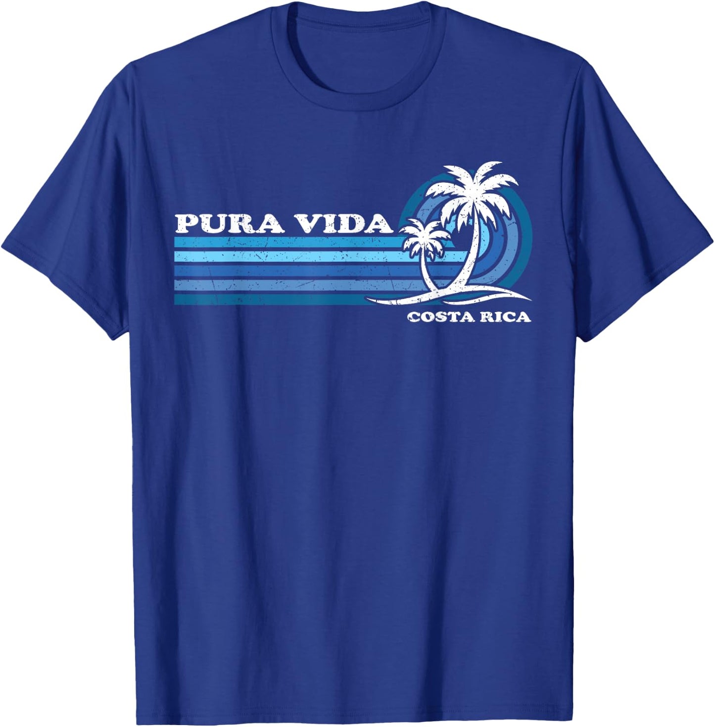 Vintage Retro Summer Vacation Costa Rica Pura Vida Beach T-Shirt - T-Shirt | Royal