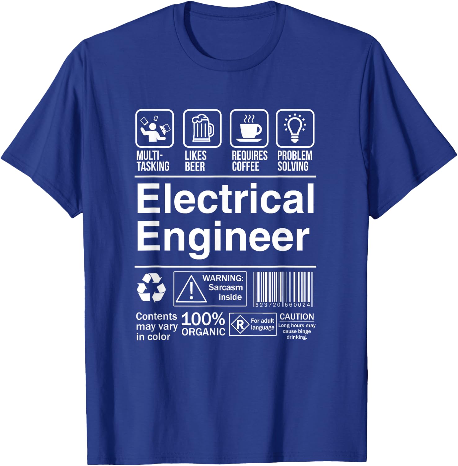 Electrical Engineer Funny Description Label T-Shirt - T-Shirt | Royal