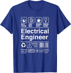 Electrical Engineer Funny Description Label T-Shirt - T-Shirt | Royal