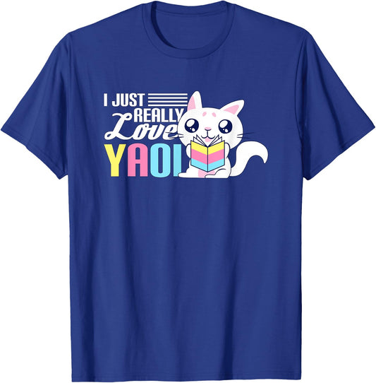 Fujoshi Yaoi Manga BL Boy Love I Kawaii Cute Cat Anime T-Shirt - T-Shirt | Royal