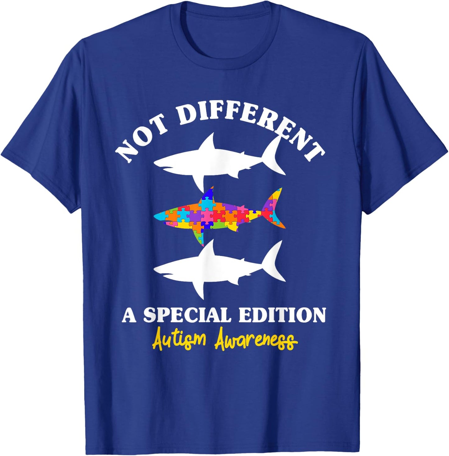 Puzzle Shark Autism Awareness Autistic Autism Moms Gift T-Shirt - T-Shirt | Royal