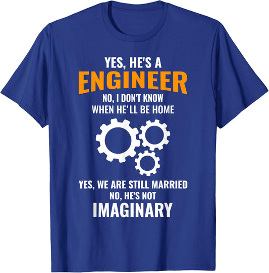 Funny Engineer Husband Wife Saying Apparel Christmas Gift T-Shirt - T-Shirt | Royal