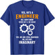 Funny Engineer Husband Wife Saying Apparel Christmas Gift T-Shirt - T-Shirt | Royal