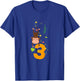 Kids Funny Cute Monkey Lover 3rd Birthday Three 3 Yr 3 Year Old T-Shirt - T-Shirt | Royal