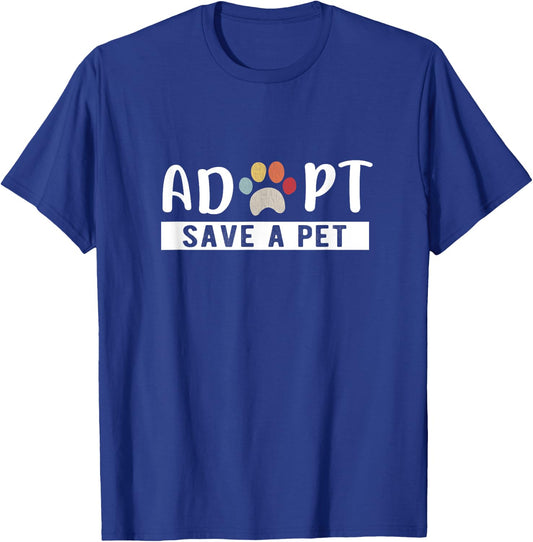 Adopt Save a Pet Cat and Dog Animals Rescue T-Shirt - T-Shirt | Royal