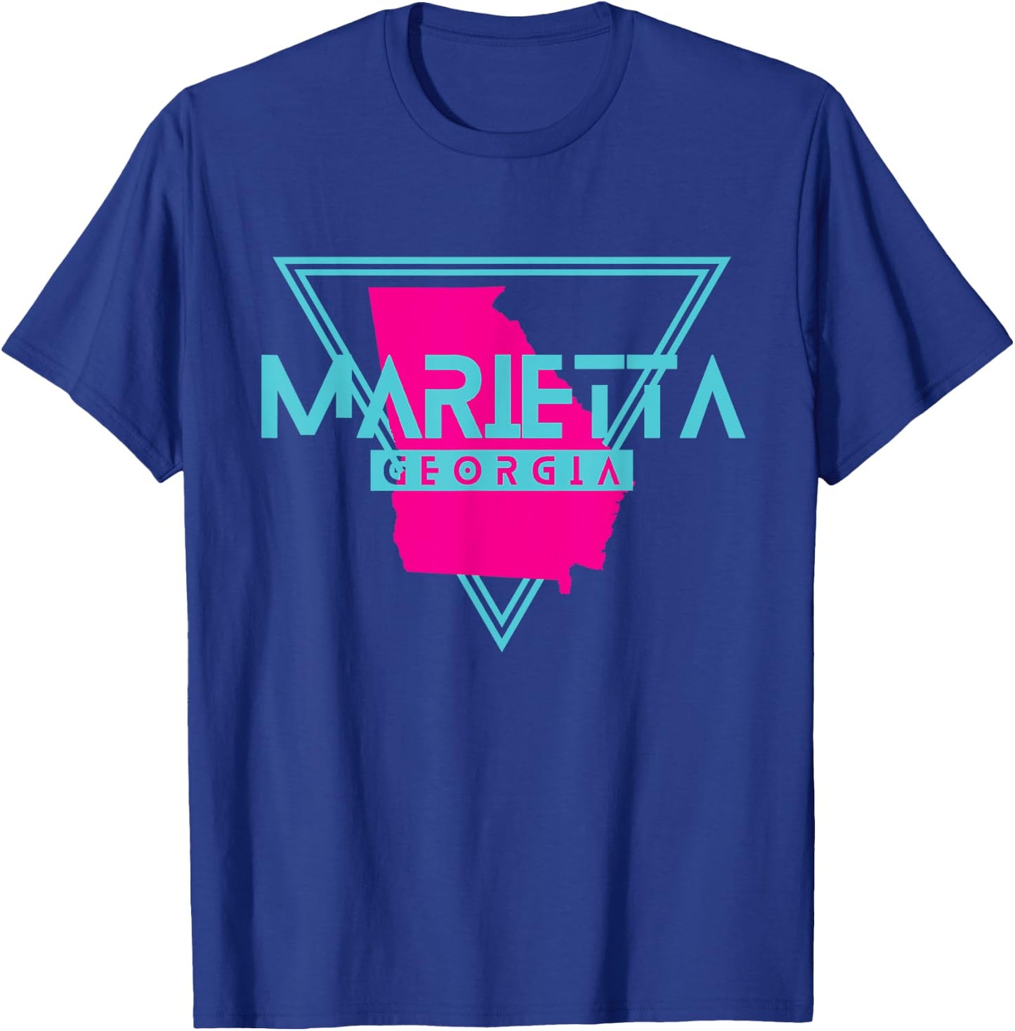 Marietta Georgia Souvenir GA Retro Triangle T-Shirt - T-Shirt | Royal