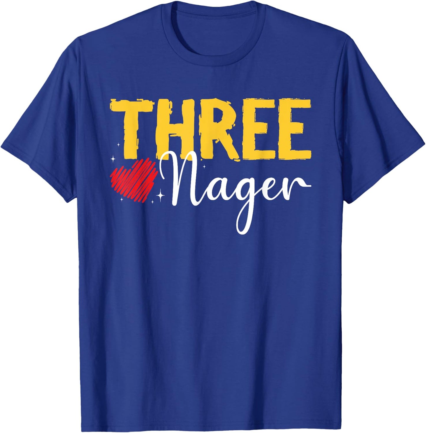Kids Three Nager Threenager 3rd Birthday Boy Third Birthday T-Shirt - T-Shirt | Royal