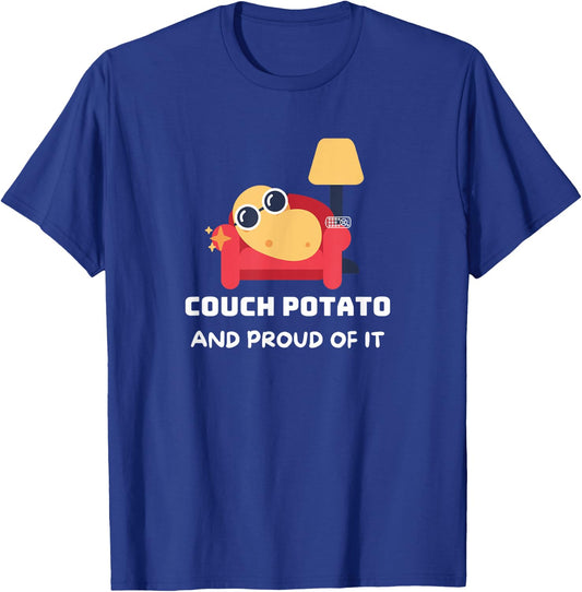 Couch potato designs Funny Couch potato and proud of it. ,Black , Small T-Shirt - T-Shirt | Royal