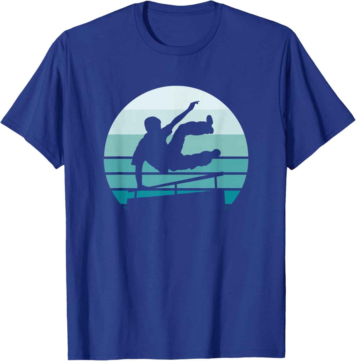 Parkour, Retro and Vintage style Silhouette T-Shirt - T-Shirt | Royal