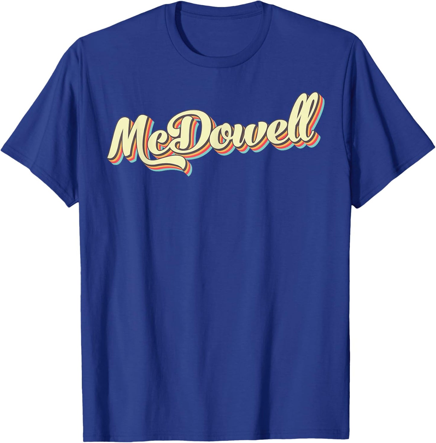 McDowell Retro Art Baseball Font Vintage T-Shirt - T-Shirt | Royal