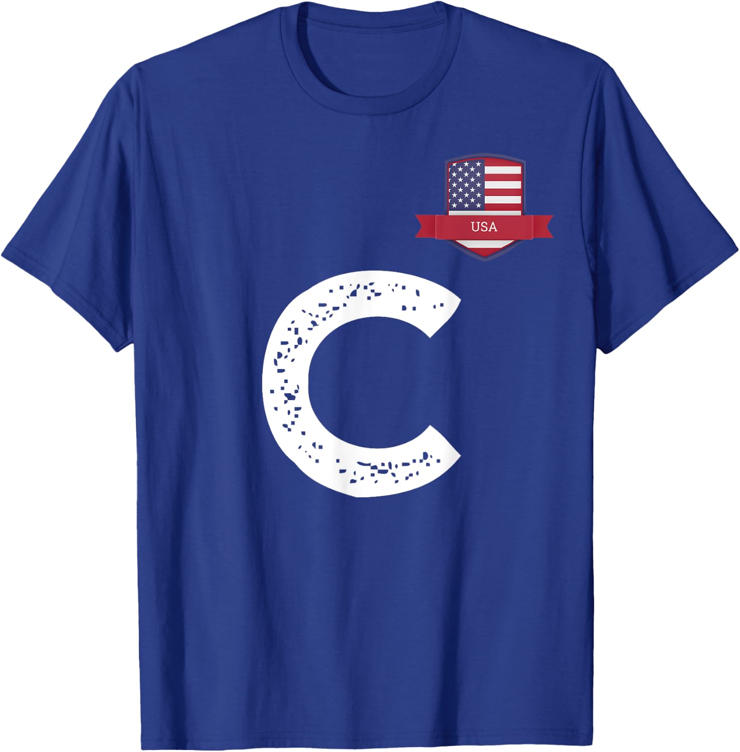 USA Human-Flag Letter C American USA T-Shirt - T-Shirt | Royal