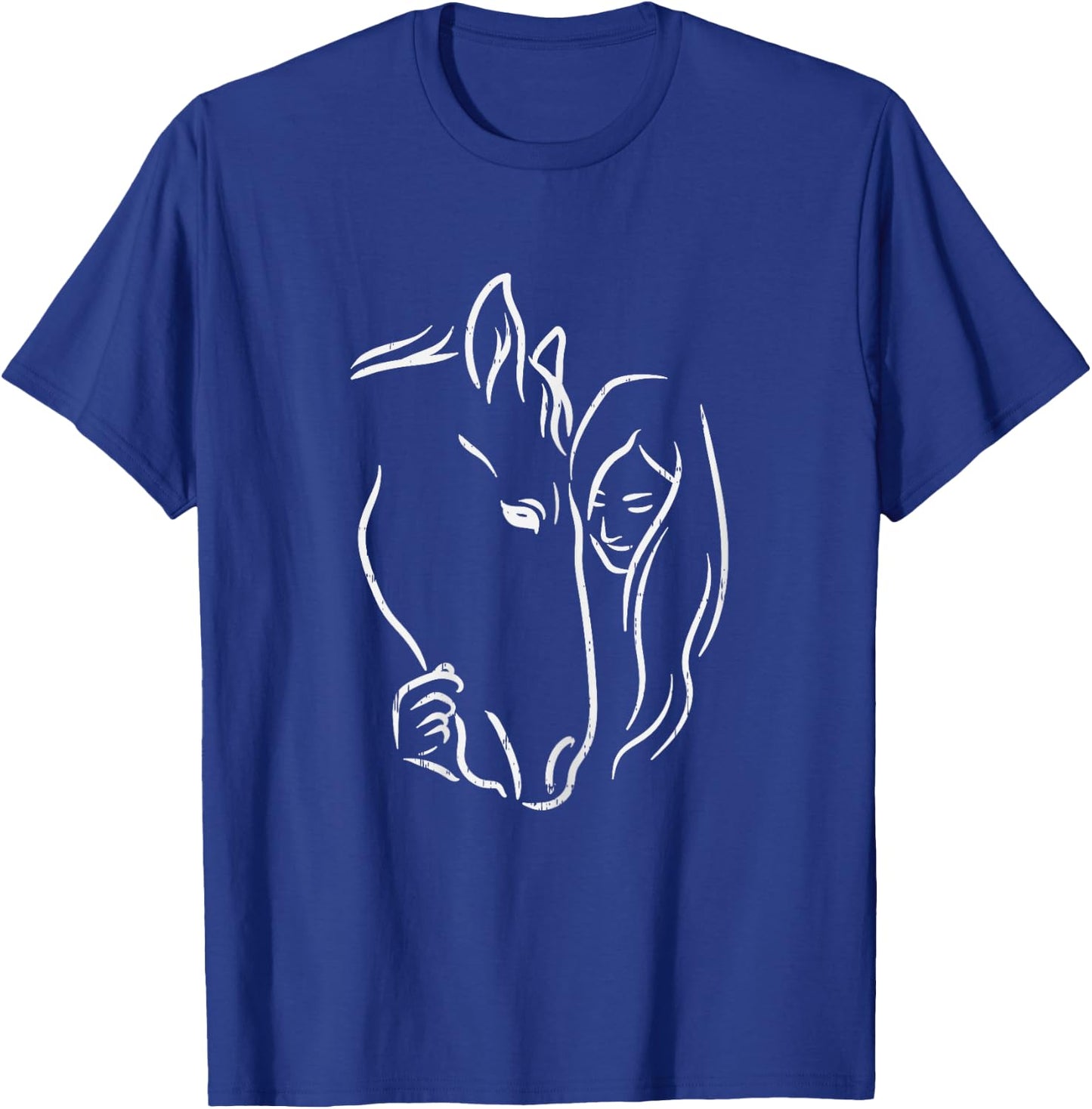 Horse And Girl Horseback Riding Equestrian Girls Women Gift T-Shirt - T-Shirt | Royal