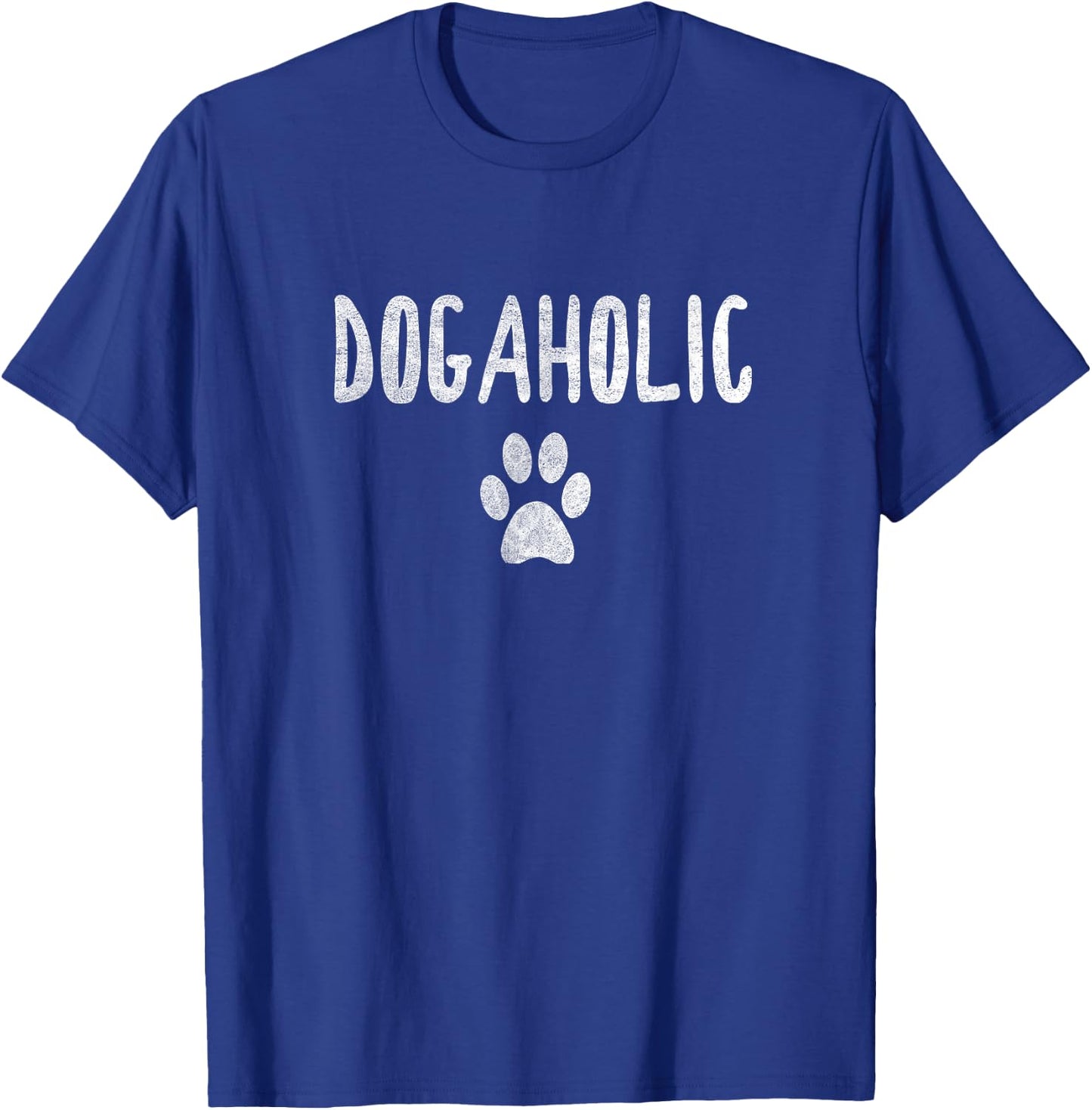 Dogaholic Distressed Look T-Shirt - T-Shirt | Royal
