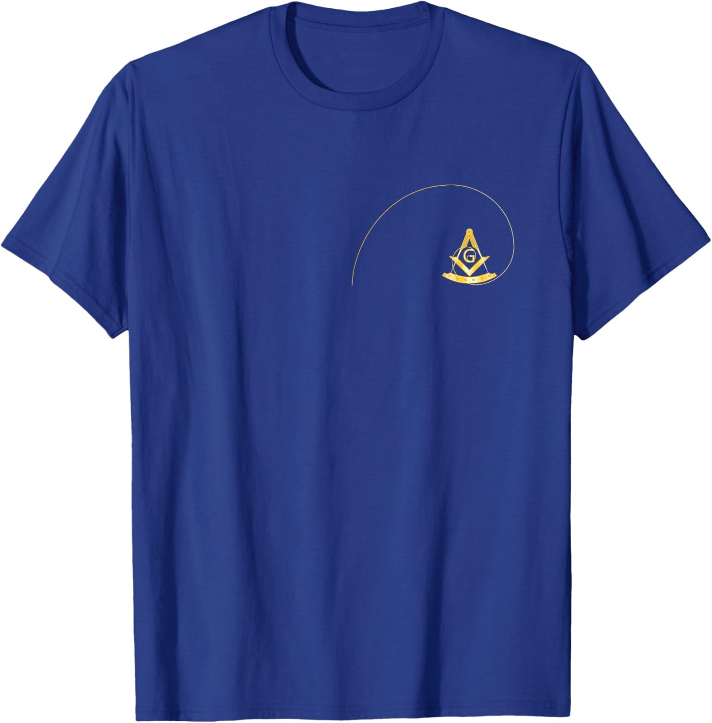Masonic Gift Square & Compass Fibonacci Spiral T-Shirt - T-Shirt | Royal