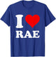 Red Heart I Love Rae T-Shirt - T-Shirt | Royal