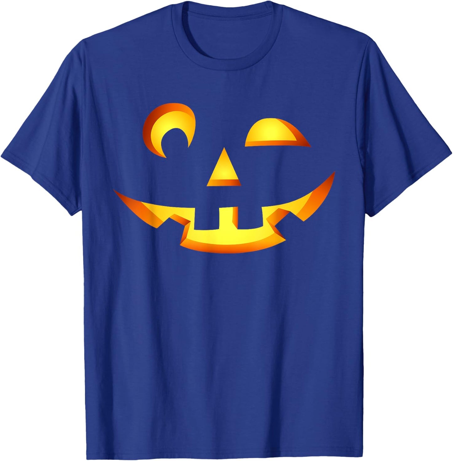 Pumpkin Jack O Lantern Face 14 Scary Pumpkin Funny Halloween T-Shirt - T-Shirt | Royal