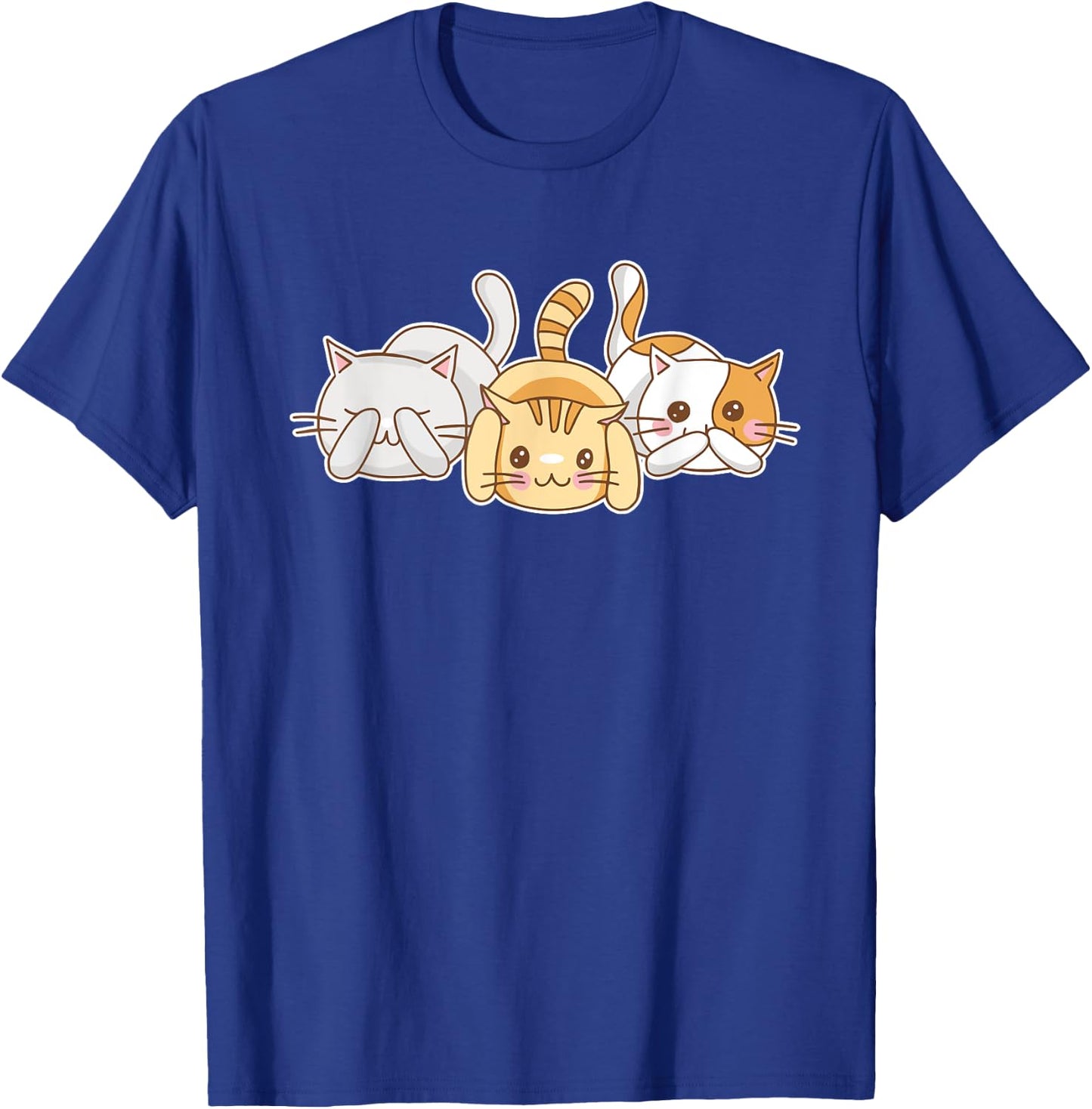 Funny Cat Lovers - See No Evil, Hear No Evil, Speak No Evil Women Girls Kids T-Shirt - T-Shirt | Royal