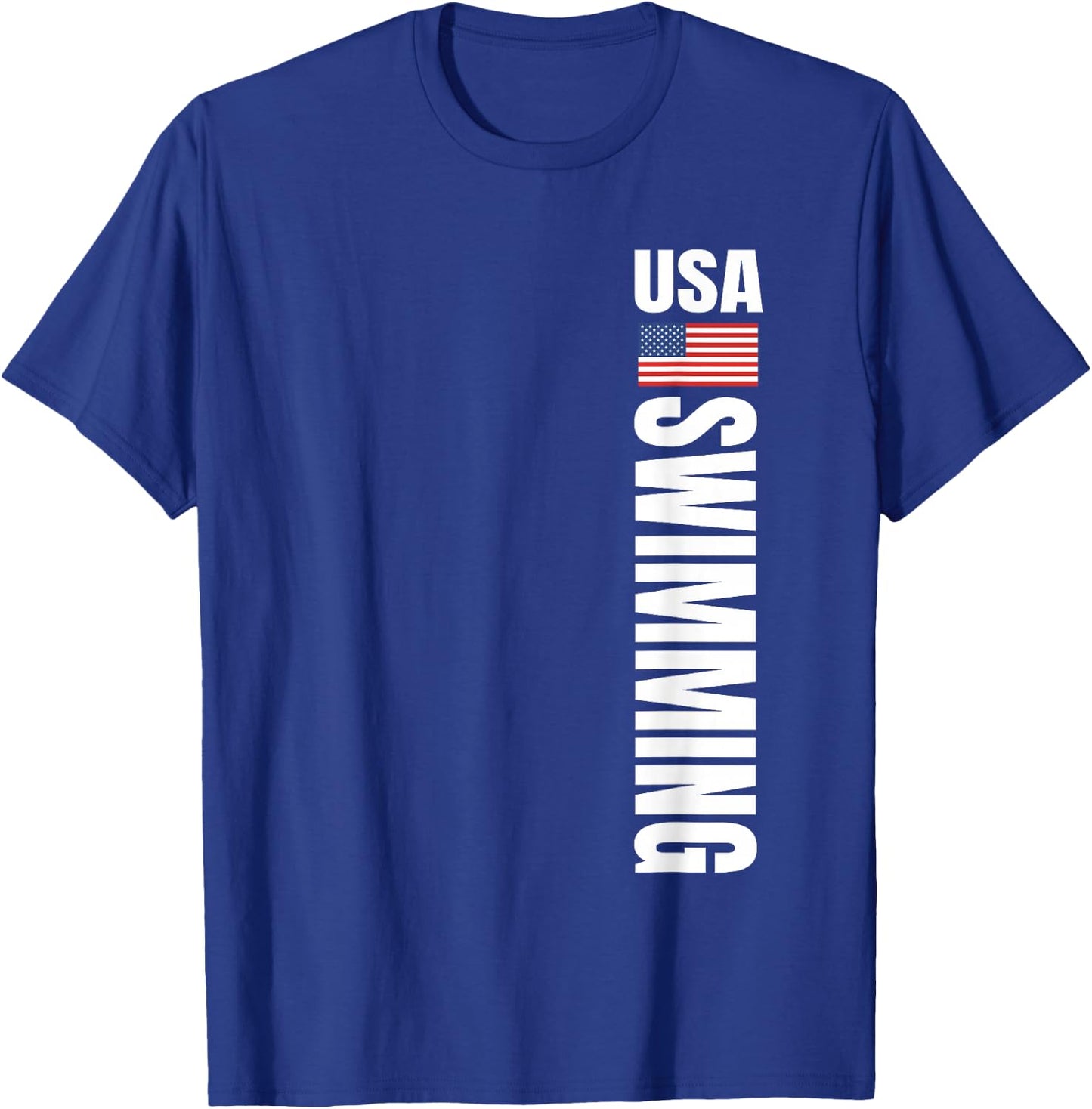 USA Swimming American Flag Swim Sport Team T-Shirt - T-Shirt | Royal