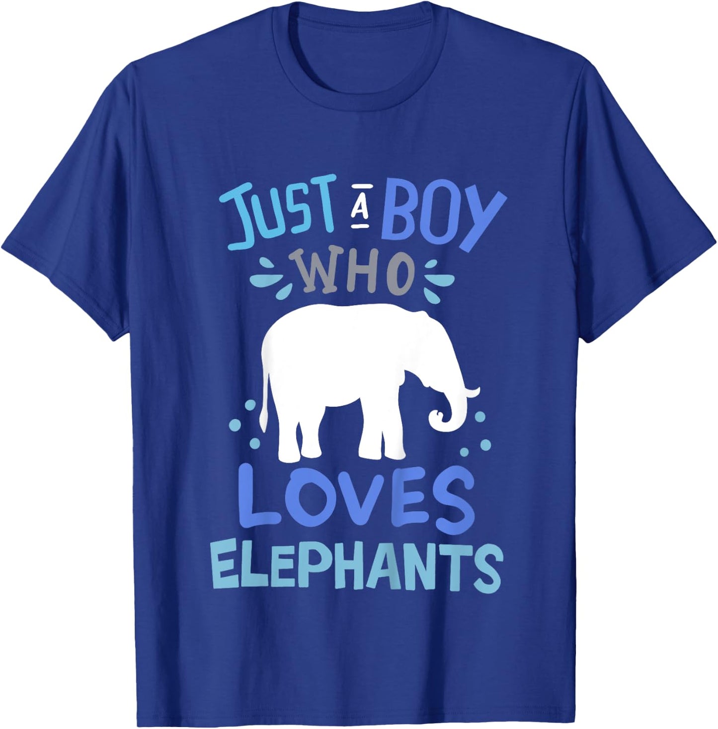 Kids Elephant Just A Boy Who Loves Elephants Gift T-Shirt - T-Shirt | Royal