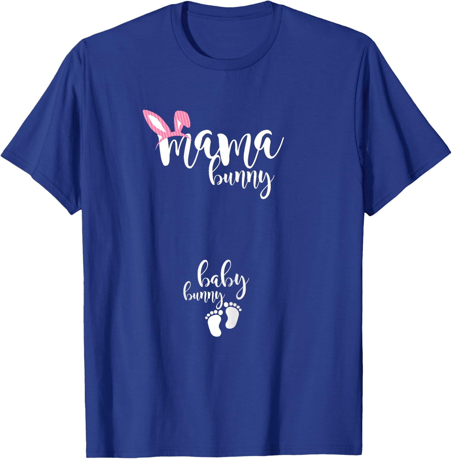 Mama Bunny Baby Bunny Pregnant Mom Easter Pregnancy Reveal T-Shirt - T-Shirt | Royal