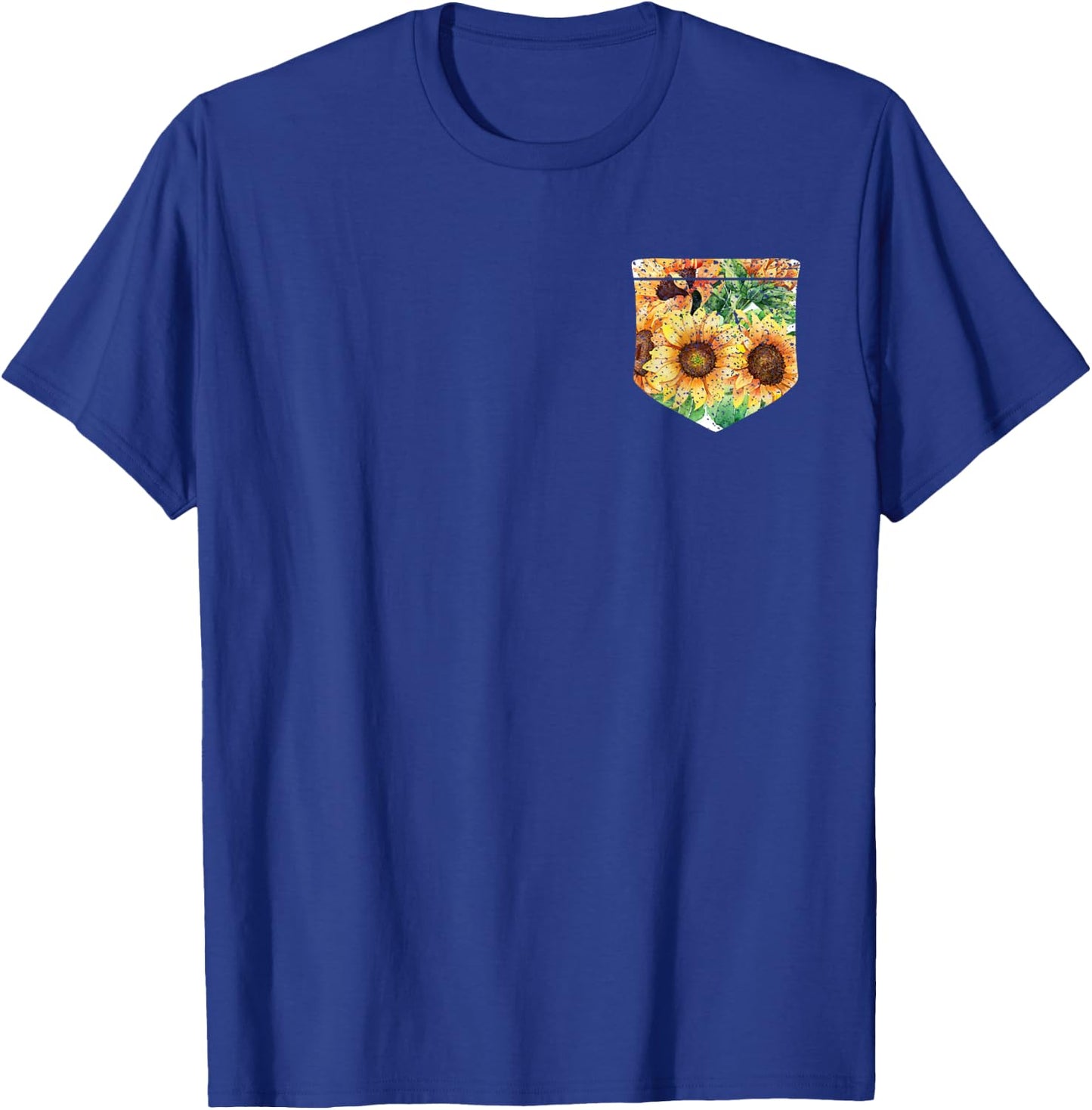 Sunshine Sunflowers Florist Yellow Flowers Pocket Sunflower Men Women Girls Kids T-Shirt - T-Shirt | Royal