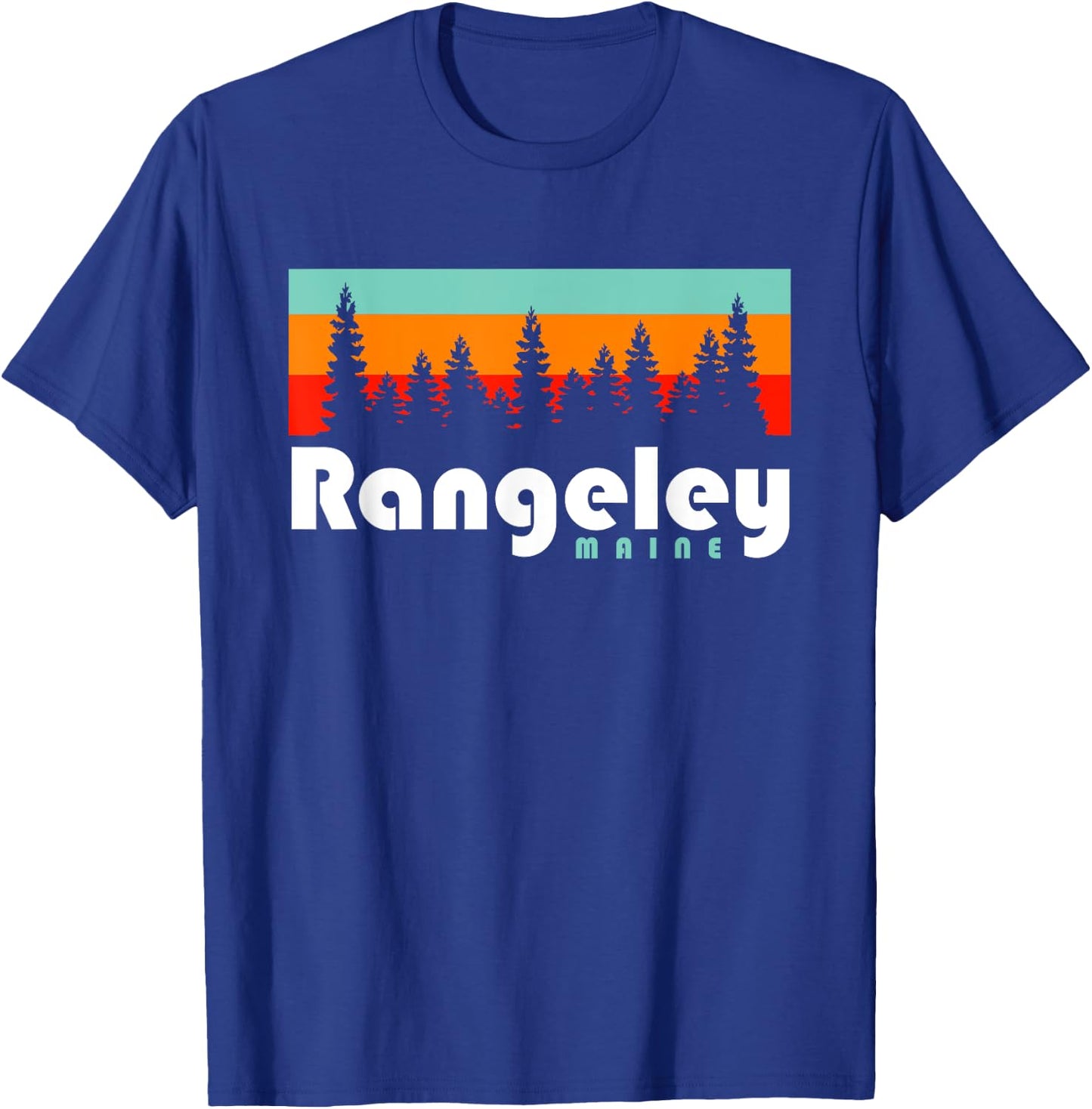 Rangeley Maine Camping Rangeley Lake State Park Trees Retro T-Shirt - T-Shirt | Royal