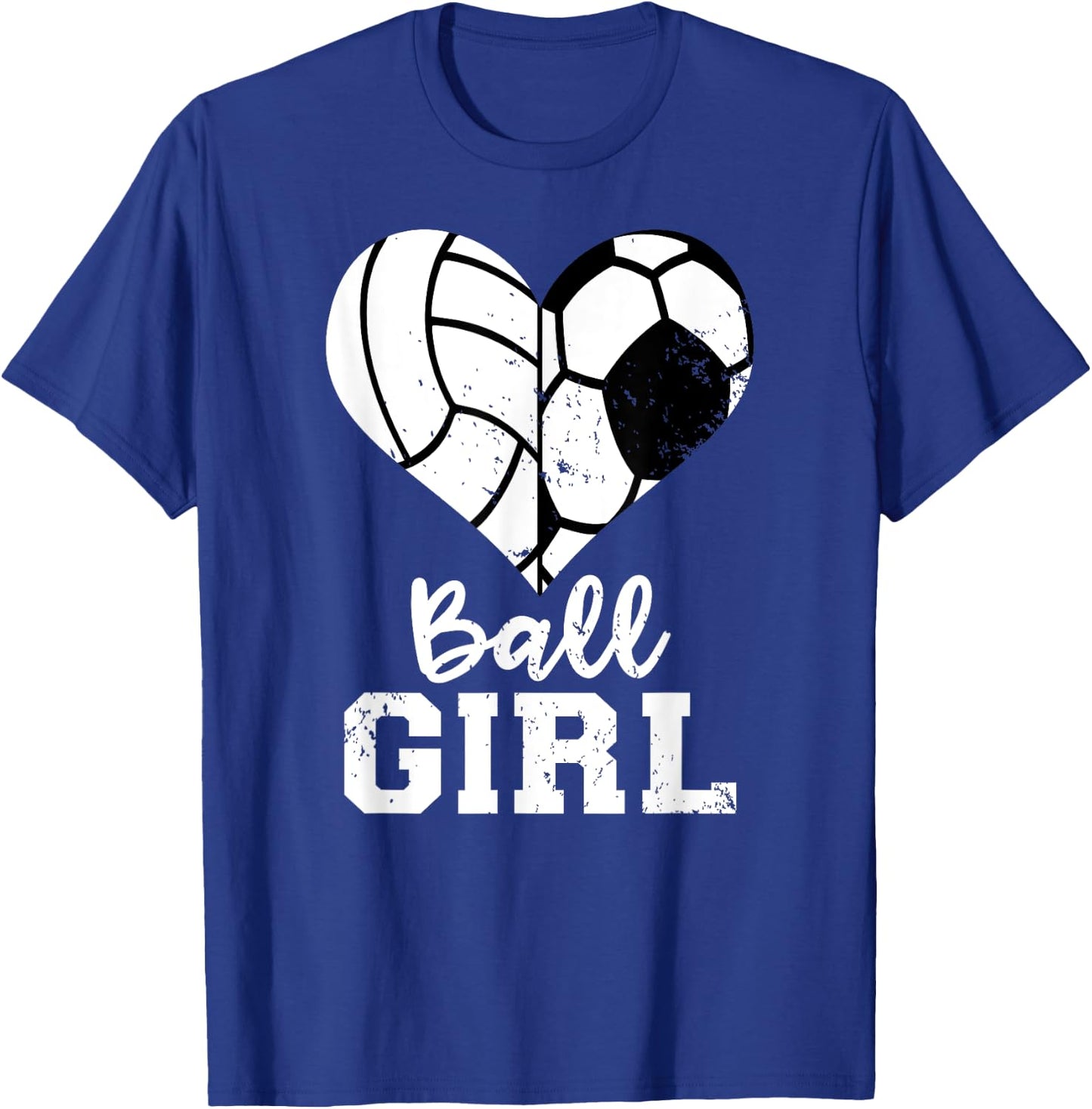 Ball Girl Heart Funny Soccer Volleyball Girl T-Shirt - T-Shirt | Royal